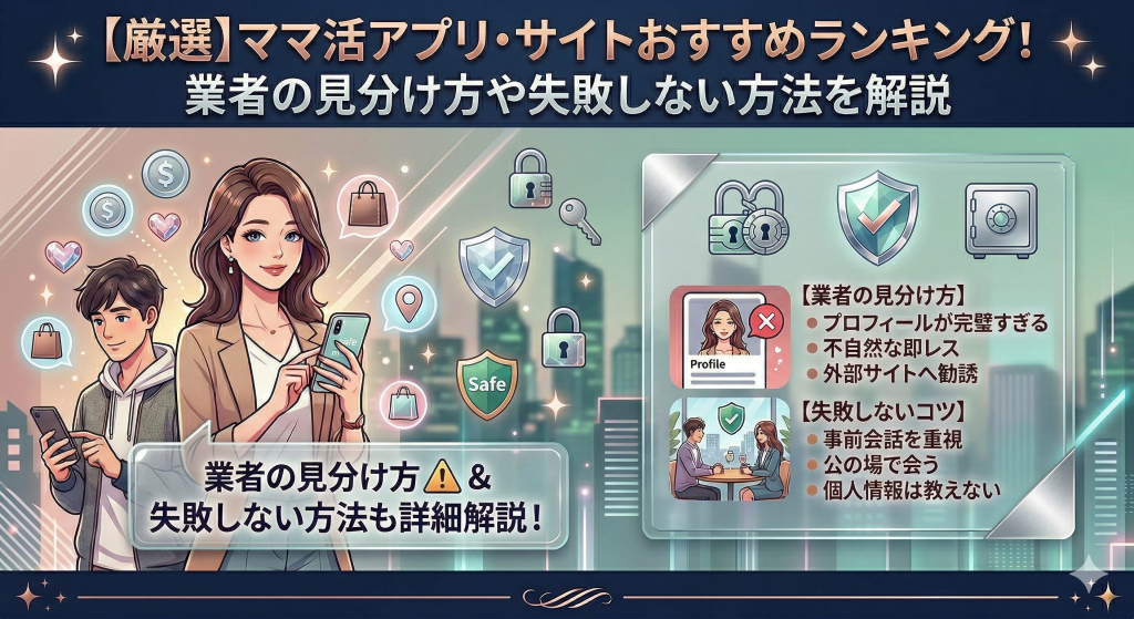 【厳選】ママ活アプリ・サイトおすすめランキング！業者の見分け方や失敗しない方法を解説